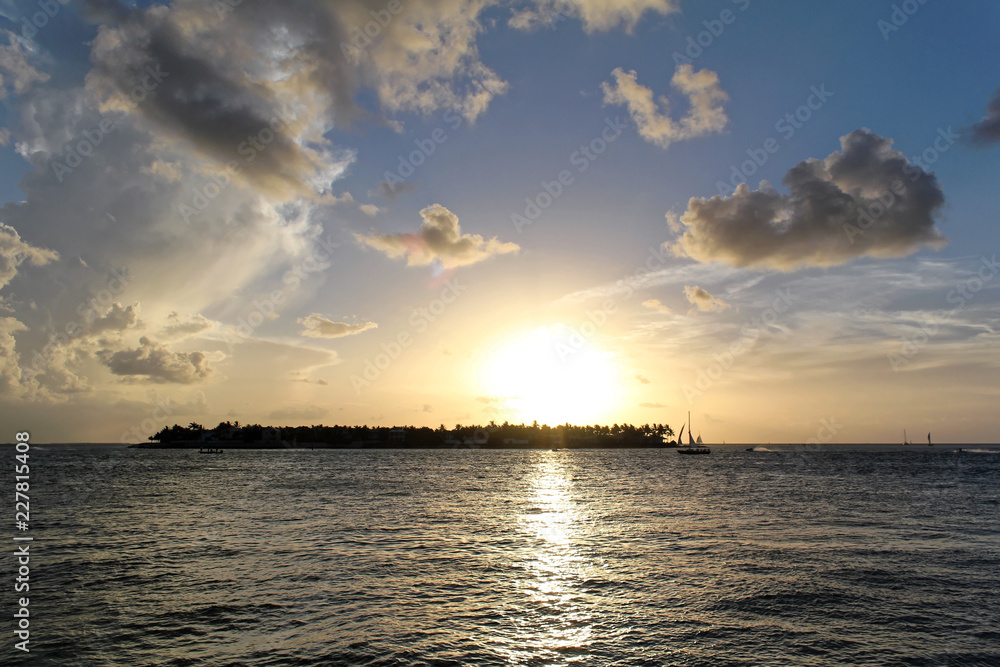 Key West, Florida, USA - July 20, 2016: Beautiful sunset in Key West Key West, Florida, USA - July 20, 2016: Beautiful sunset in Key West