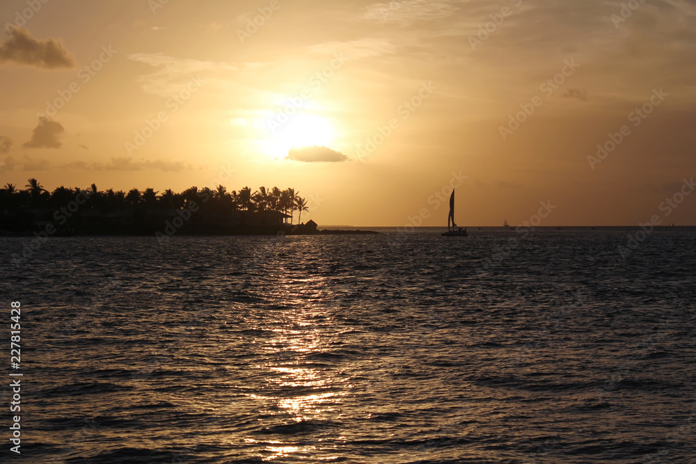 Naklejka premium Key West, Florida, USA - July 20, 2016: Beautiful sunset in Key West