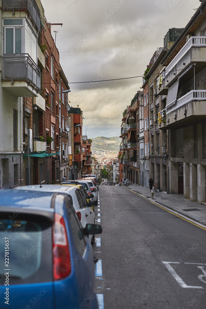 street in the barcelona city