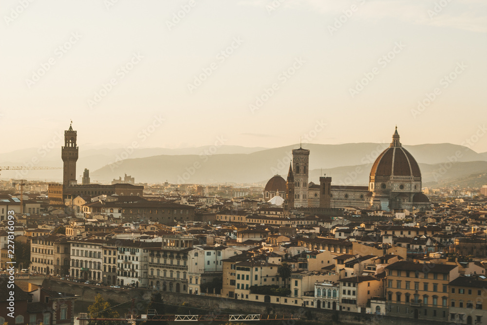 Obraz premium Panoramic view of Florence Italy, Piazza of ​​michelangelo
