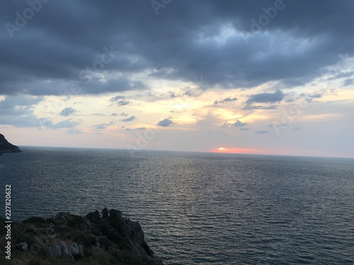 Endless Sea and Mountain Green Blue