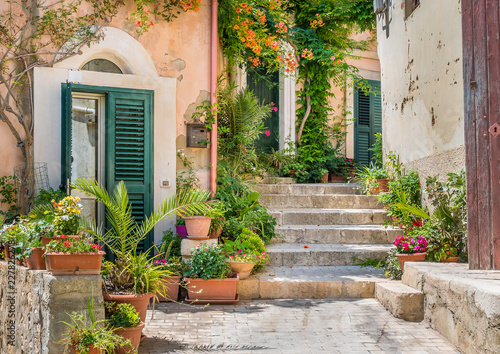 Scenic sight in Modica  famous baroque town in Sicily  southern Italy.