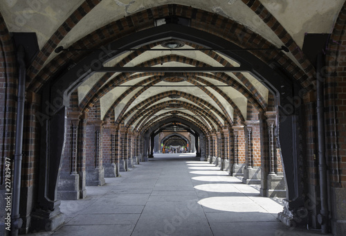 Inside look of the Oberbaum Bridge Berlin Germany