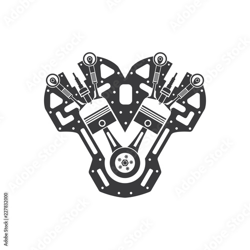 engine black icon on white background