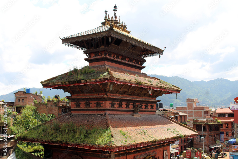 The situation around Bhairava Nath Temple in Bhaktapur Durbar Square complex