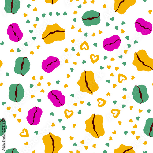 Woman lips seamless pattern doodle modern pop art