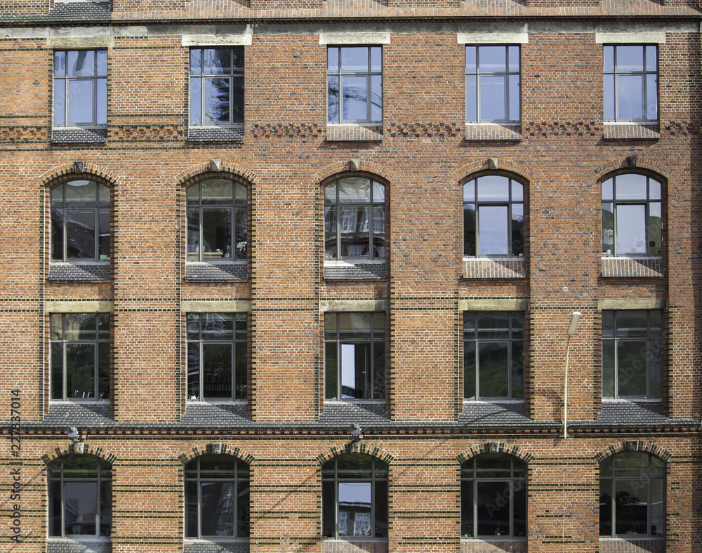 Facade of a historic building in the Speicherstadt Hamburg, Germany Facade of a historic building in the Speicherstadt Hamburg, Germany
