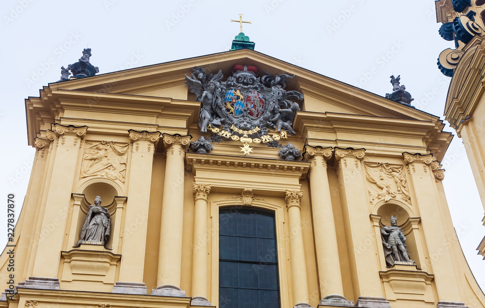 Fragment of The Theatine Church of St. Cajetan (Theatinerkirche St. Kajetan), a Catholic church in Munich, founded by Elector Ferdinand Maria and his wife, Henriette Adelaide of Savoy
