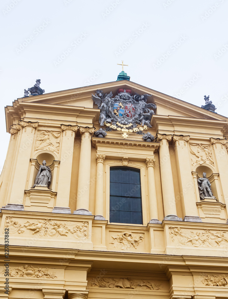 Fragment of The Theatine Church of St. Cajetan (Theatinerkirche St. Kajetan), a Catholic church in Munich, founded by Elector Ferdinand Maria and his wife, Henriette Adelaide of Savoy