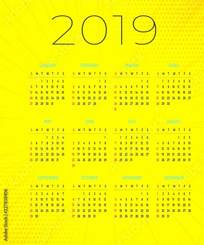 2019 Calendar
