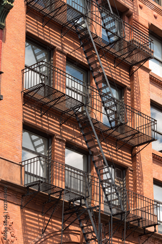 Fire escape stairs in Manhattan New York City, USA Fire escape stairs in Manhattan New York City, USA
