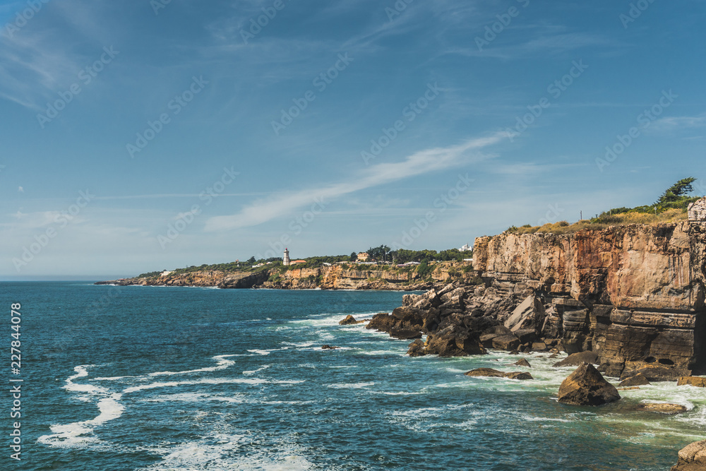 A spectacular view of the Atlantic coast of Cascais, in Portugal.