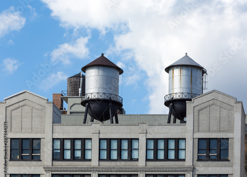 Water tanks on the top of a building, New York City
