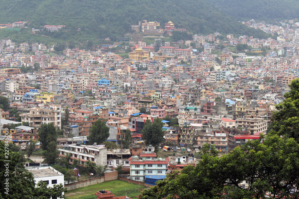 Kathmandu city, seen from the Swayambhunath Stupa on the hill