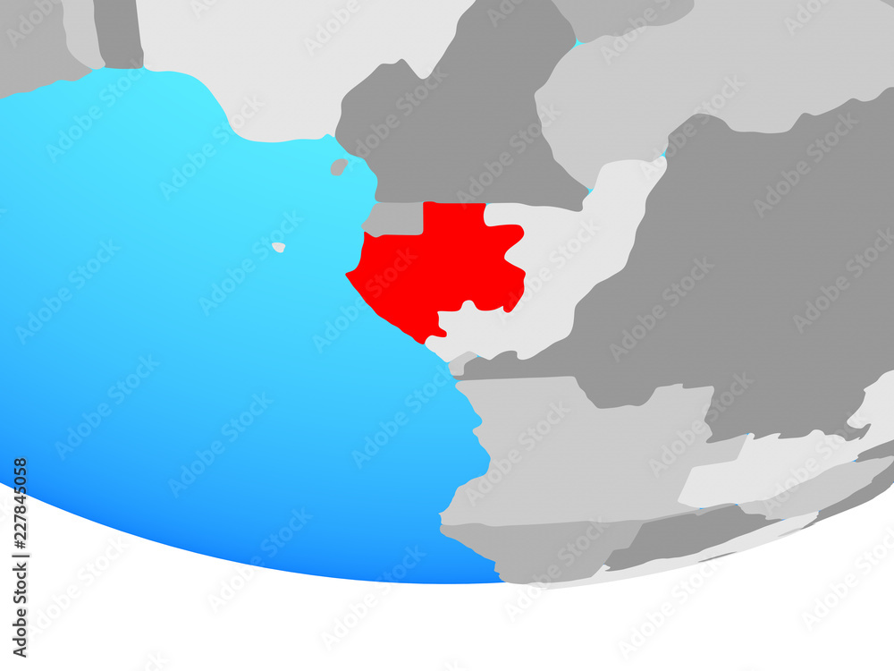 Fototapeta premium Gabon on simple political globe.