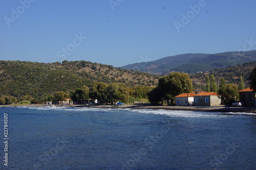 Coast at Kaminia Beach on Lesbos, Greece