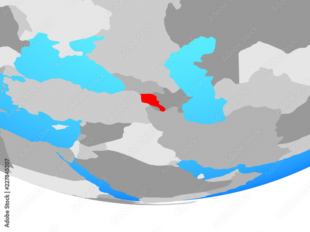 Fototapeta premium Armenia on simple political globe.