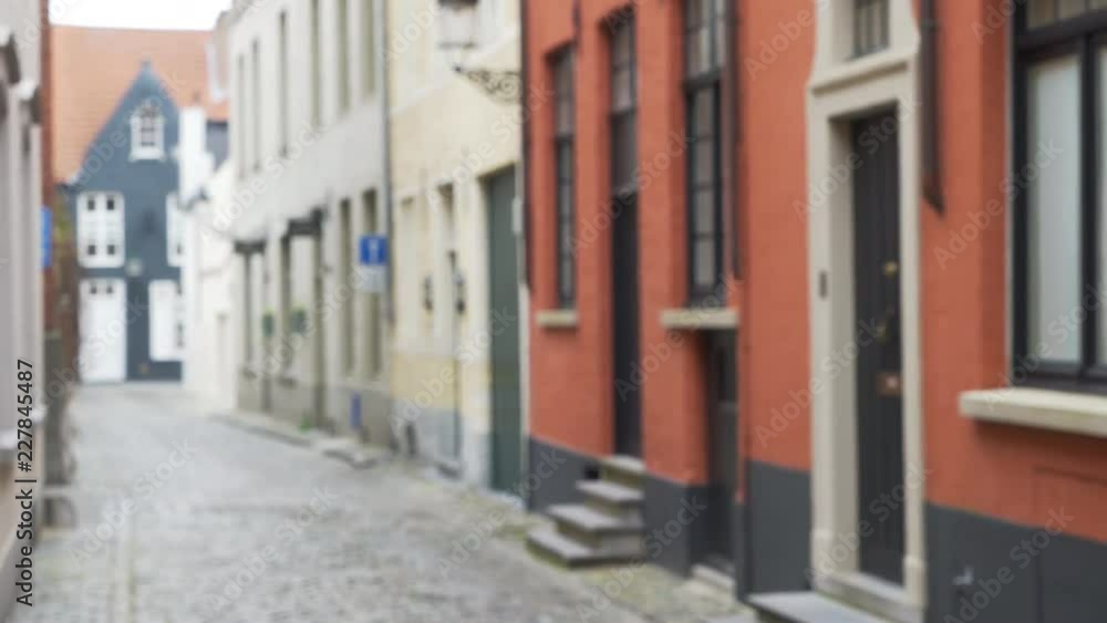 Panning background plate of narrow cobblestone street in Europe for compositing Panning background plate of narrow cobblestone street in Europe for compositing