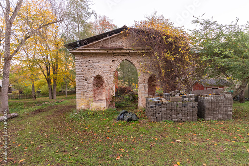 ruins of an slate building photo