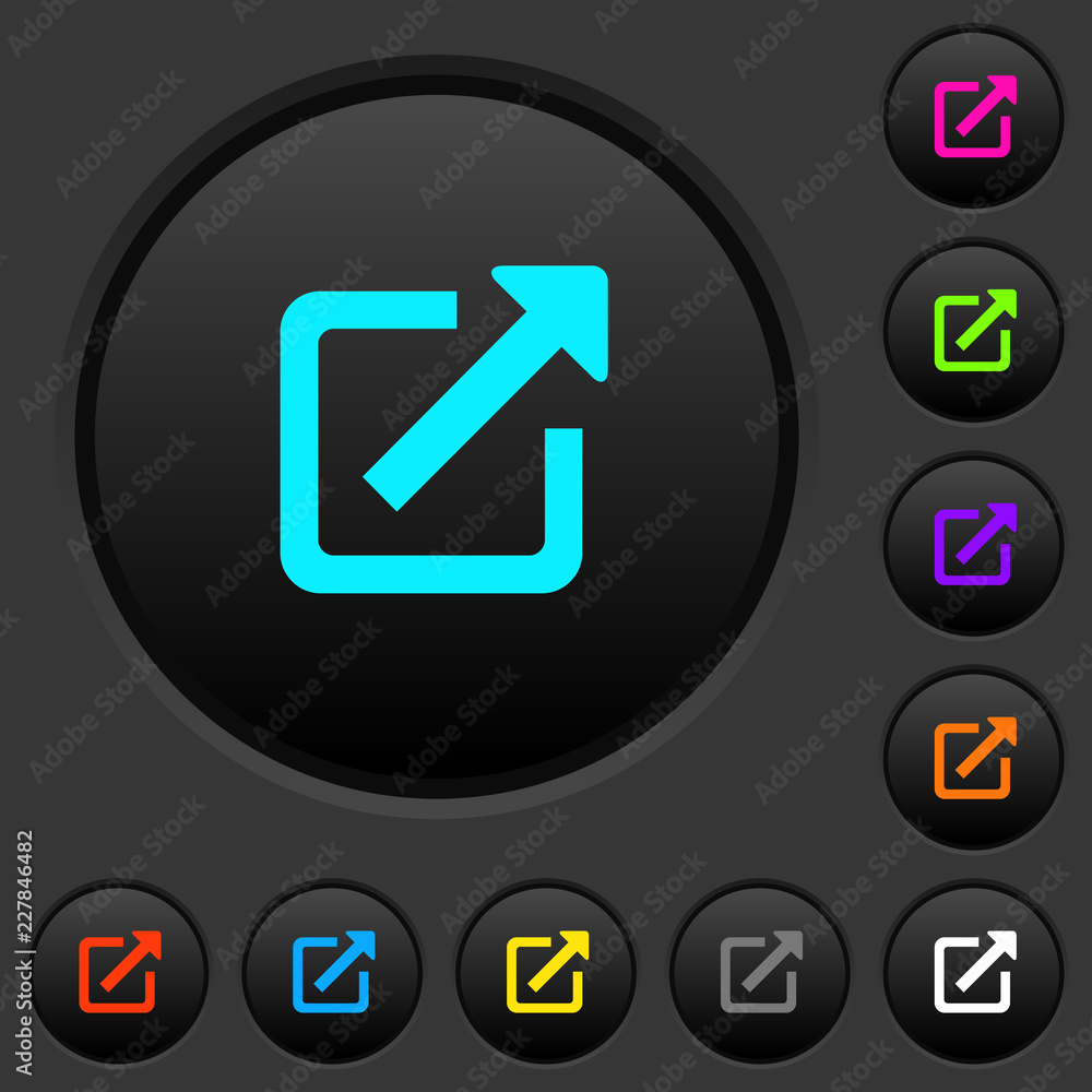 Open in new window dark push buttons with color icons Open in new window dark push buttons with color icons