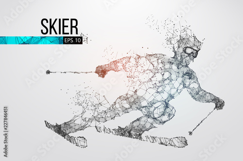 Silhouette of a skier jumping isolated. Vector illustration