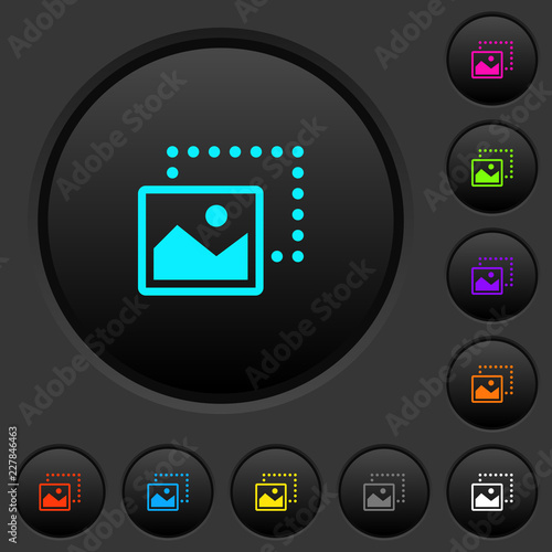 Drag image to bottom left dark push buttons with color icons