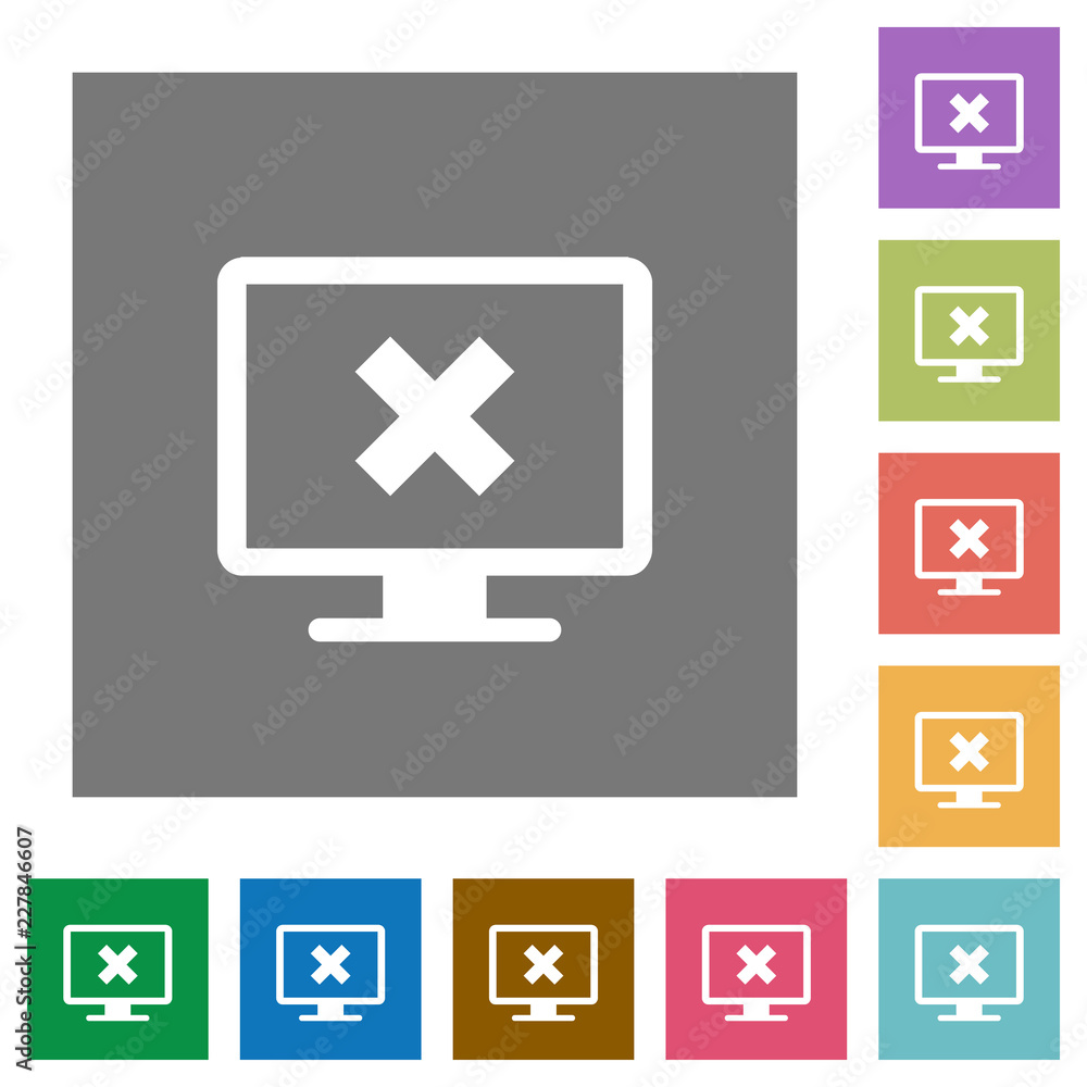 Cancel display settings square flat icons Cancel display settings square flat icons