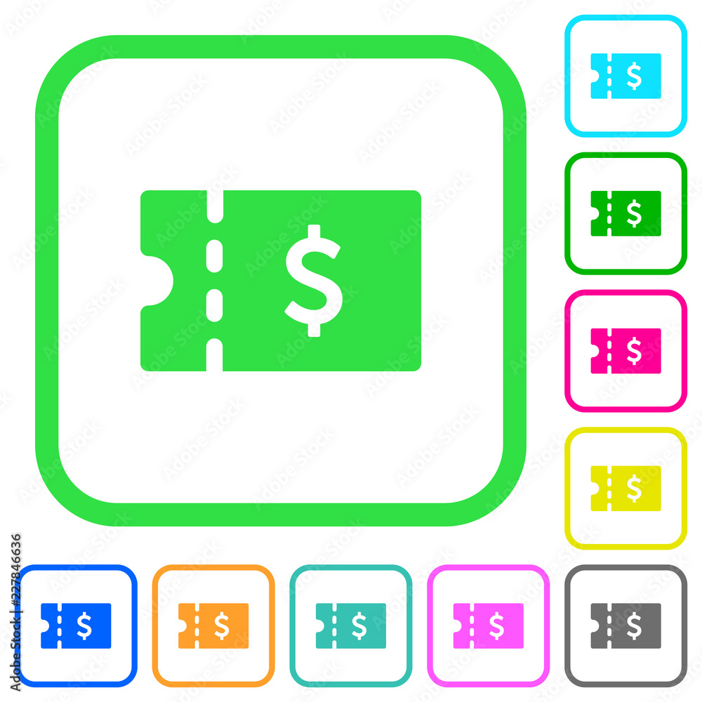 Dollar discount coupon vivid colored flat icons Dollar discount coupon vivid colored flat icons