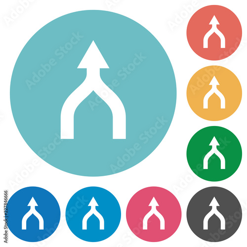 Merge arrows up flat round icons