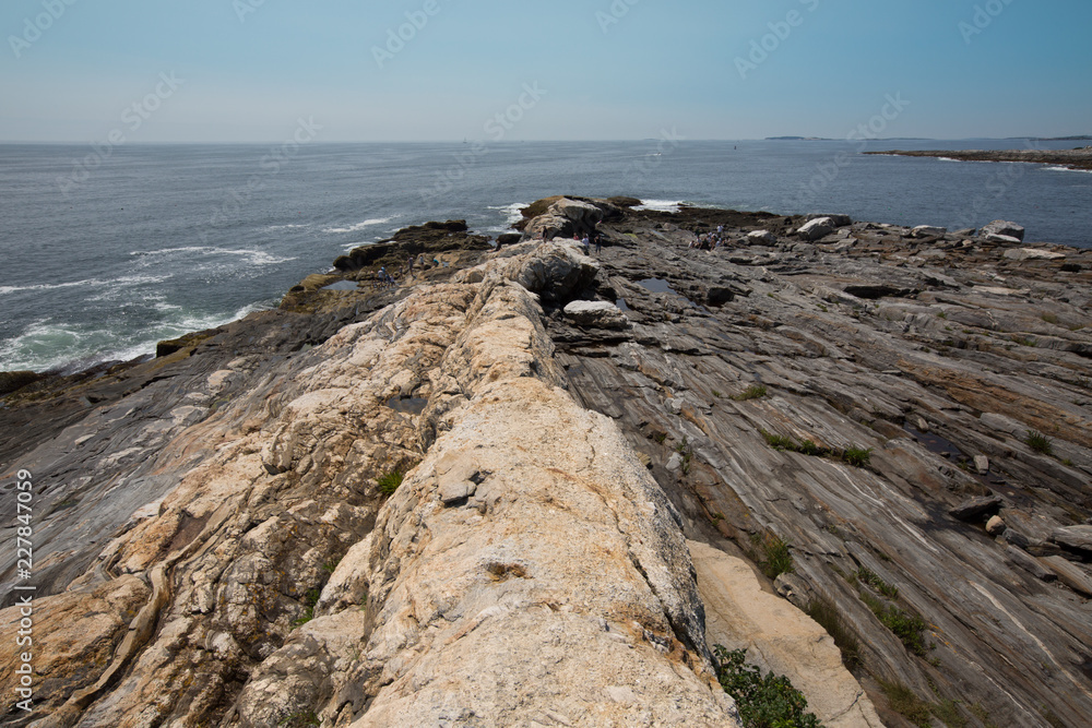 Rock ledges at Pemaquid Point, Maine, USA