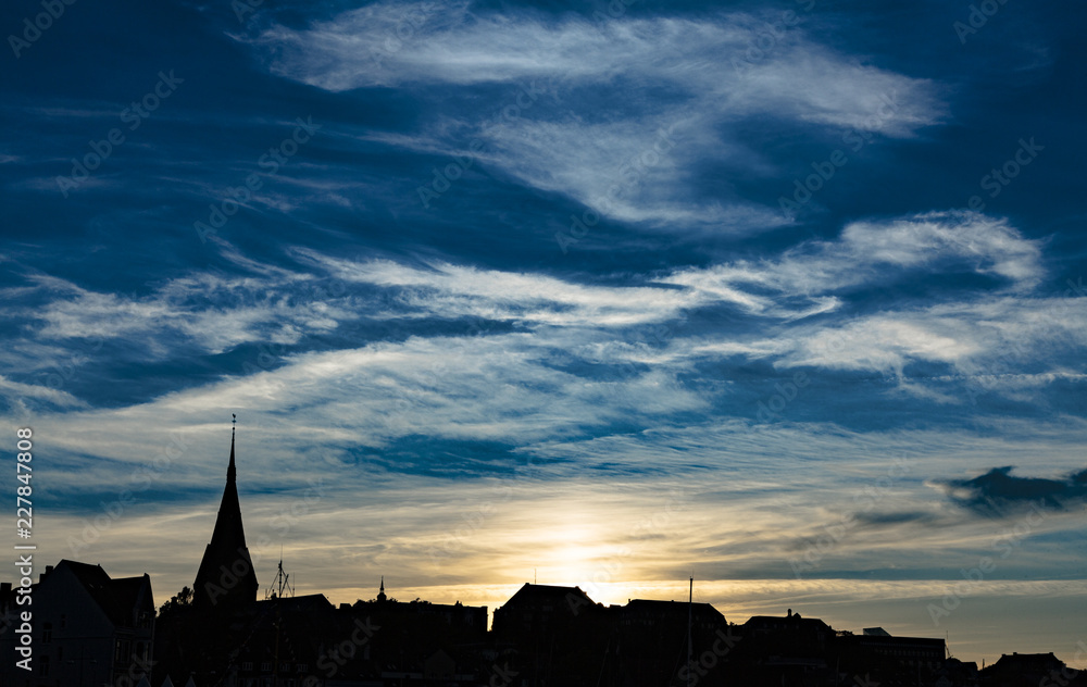 Fototapeta premium sunset in Flensburg - Germany