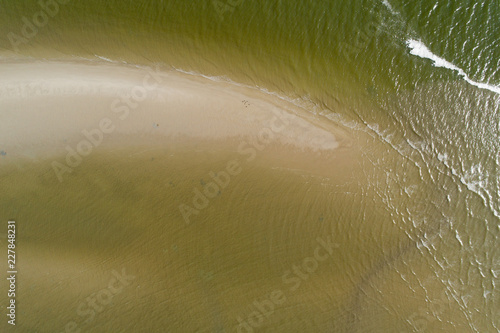 Sandbars and waves on coastal Georgia