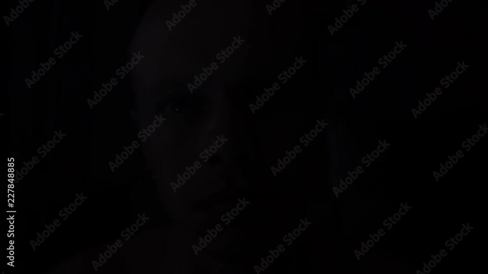 Portrait of a mentally ill mad man.