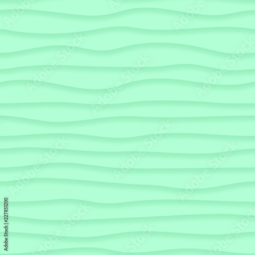 Abstract seamless pattern of wavy lines with shadows in turquoise colors © Aleksei Solovev