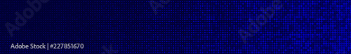 Abstract halftone gradient horizontal banner in randomly shades of blue colors