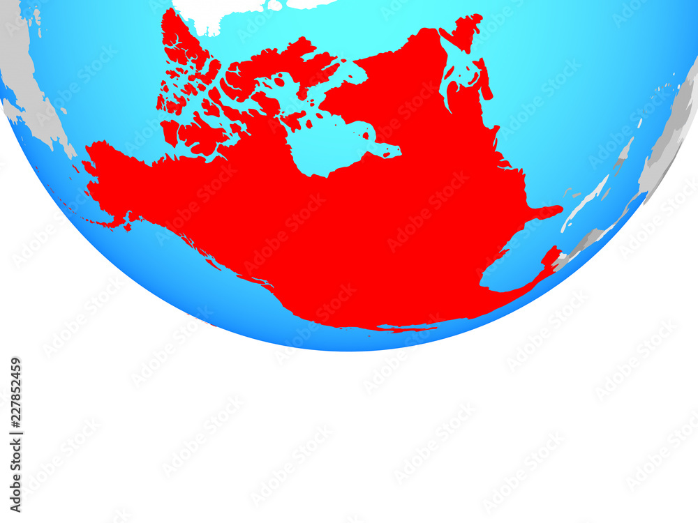 Fototapeta premium NAFTA memeber states on simple political globe.