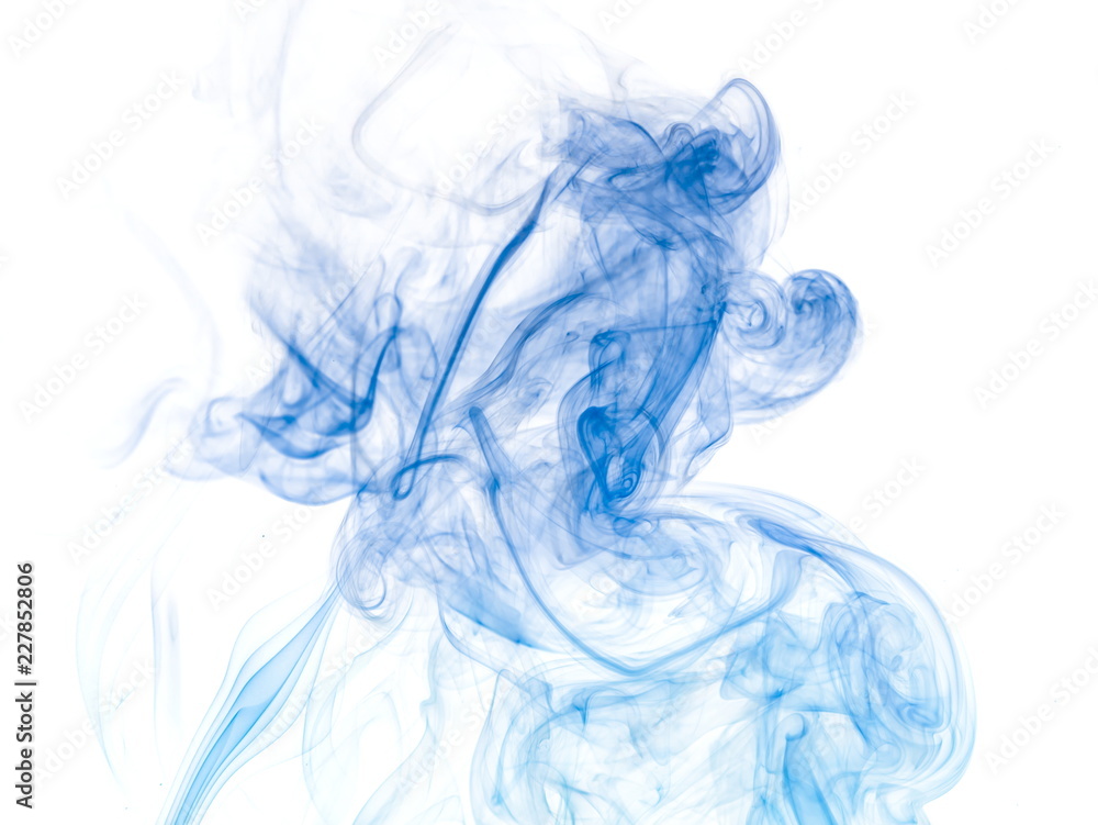 Blue smoke on white background Blue smoke on white background