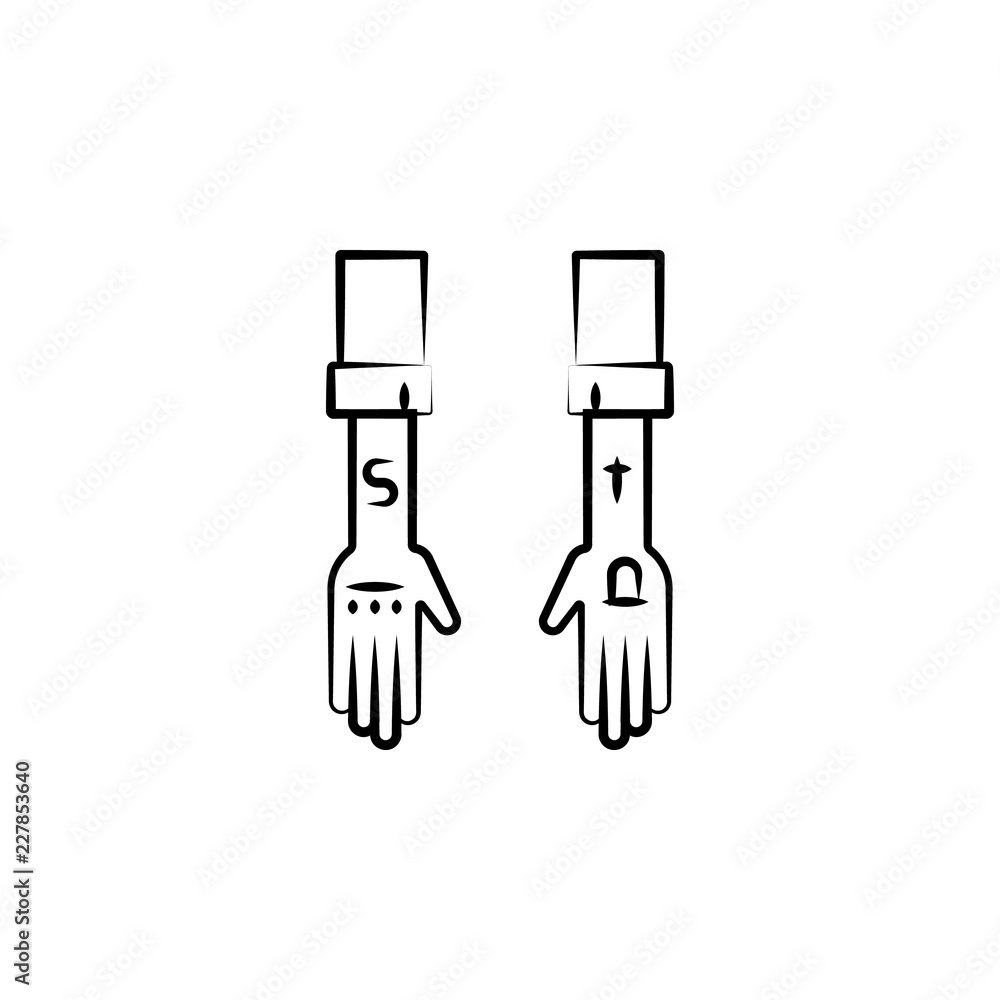 criminal, gang, hand tattoo icon. Element of crime icon for mobile concept  and web apps. Hand drawn criminal, gang, hand tattoo icon can be used for  web and mobile Stock Vector |