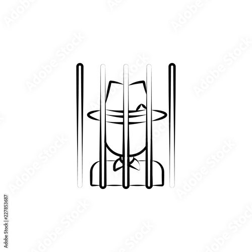 gang, criminal, bandit, jail, gang, criminal icon. Element of crime icon for mobile concept and web apps. Hand drawn gang, criminal, bandit, jail, gang, criminal icon