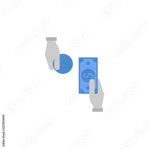 Banking, cash, hand, return, dollar, change, finance, money two color blue and gray icon