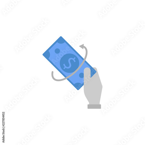 ATM, Hand, cash, dollar, finance, money two color blue and gray icon