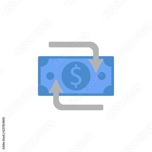 Flow, transaction, money, transfer two color blue and gray icon