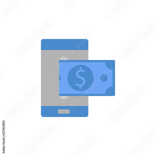 Mobile payment, banking, Money two color blue and gray icon