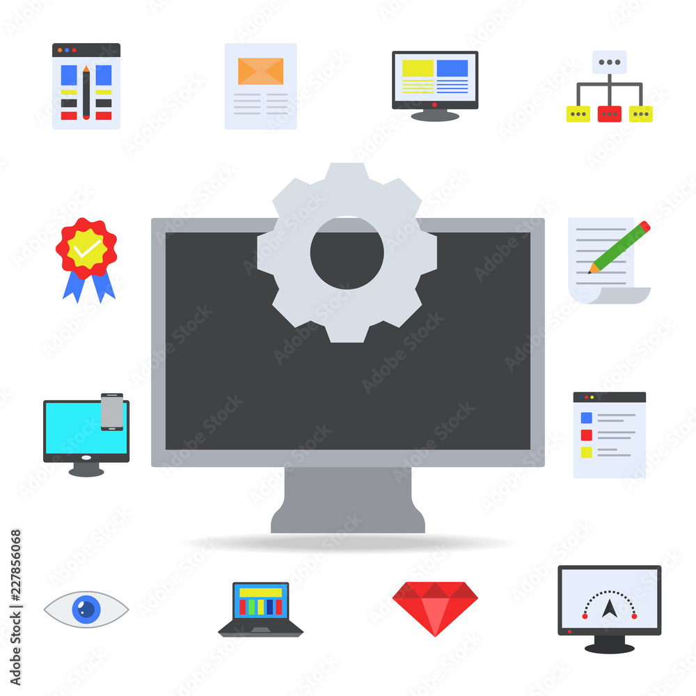 computer settings colored icon. Programming icons universal set for web and mobile computer settings colored icon. Programming icons universal set for web and mobile