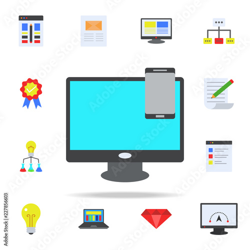 management drawing colored icon. Programming icons universal set for web and mobile