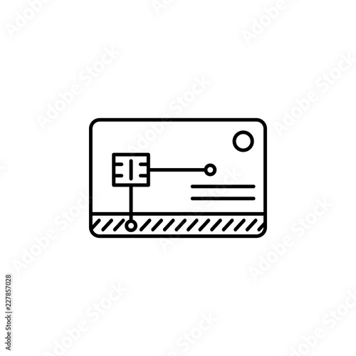 Smart key card icon. Element of smart house icon for mobile concept and web apps. Thin line Smart key card icon can be used for web and mobile