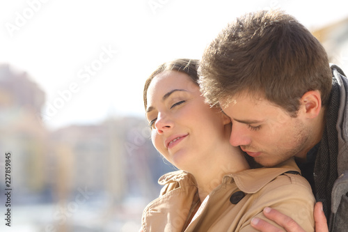 Man seducing and flirting in the street