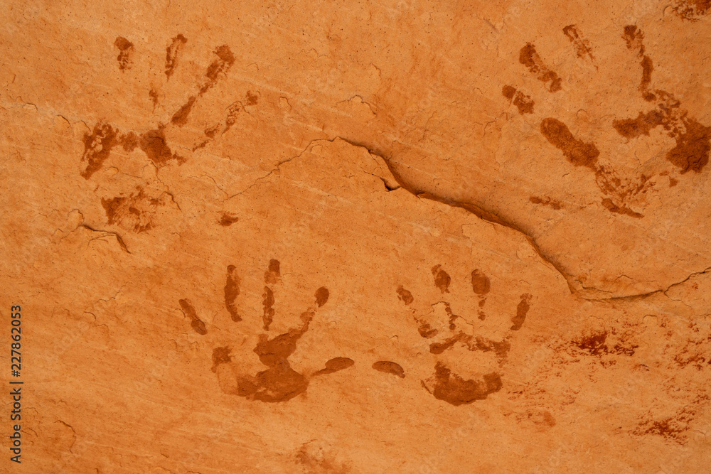 Ancient Puebloan hand prints, Natural Bridges National Monument, Utah