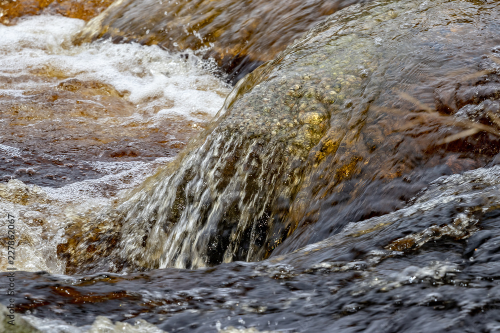 water flowing over rocks