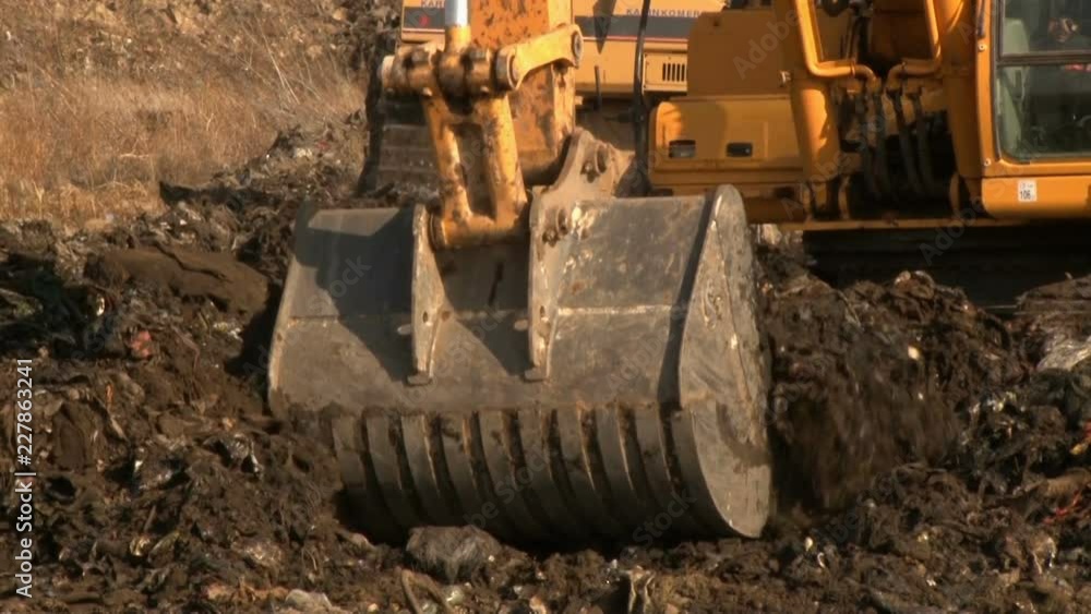 Forklift Working At The Garbage Dump Forklift Working At The Garbage Dump